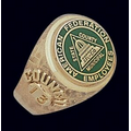 Corporate Signet Sterling Men's Ring W/ Small Round Face
